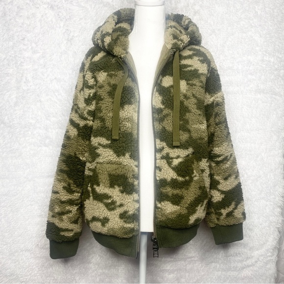 ATM Camo Sherpa Jacket M Zip Up Hoodie Anthony Thomas Melillo Medium